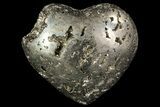 Polished Pyrite Heart - Peru #66483-1